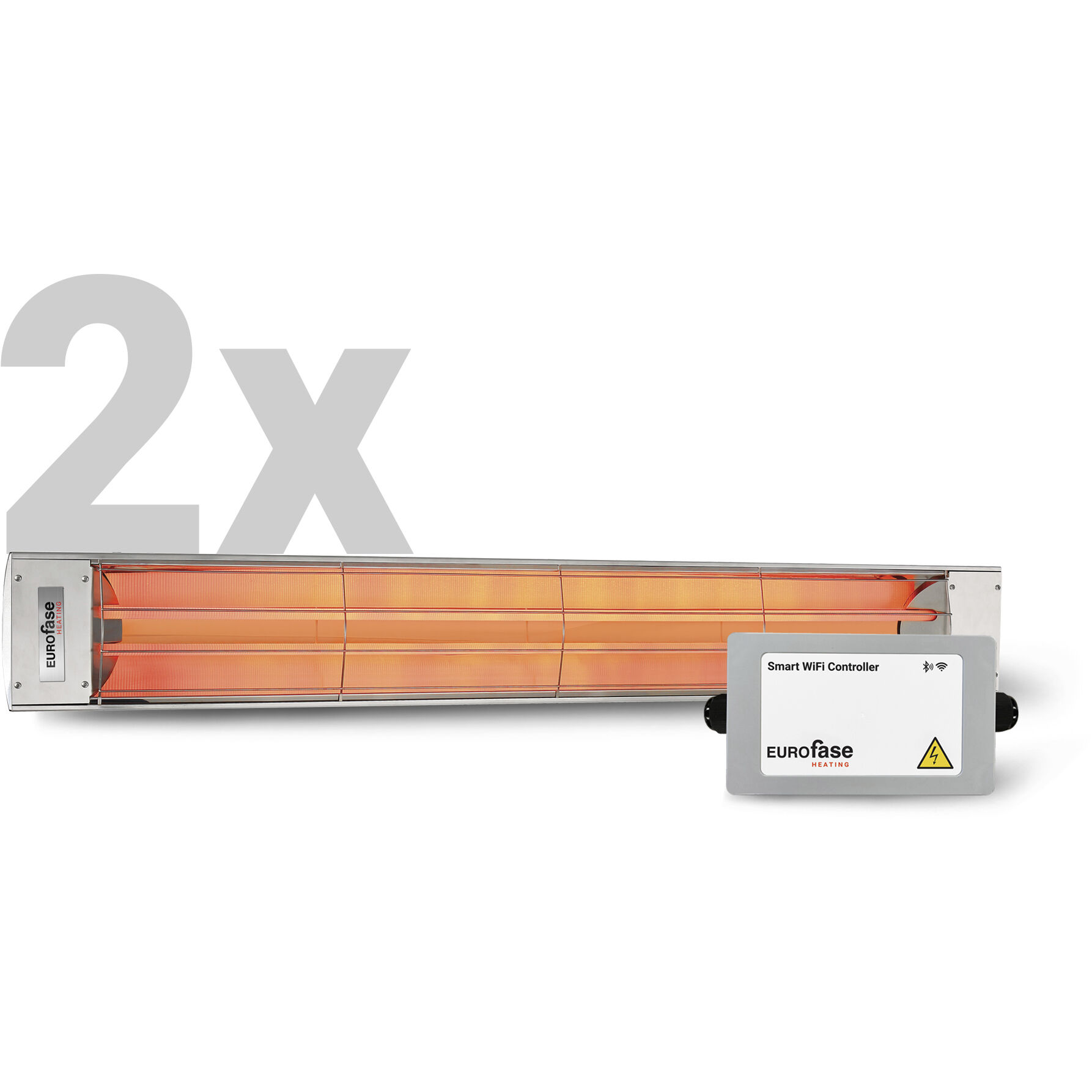 EF60 Series Stainless Steel and Light Grey Electric Patio Heater Bundle